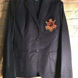 Navy color cotton blazer